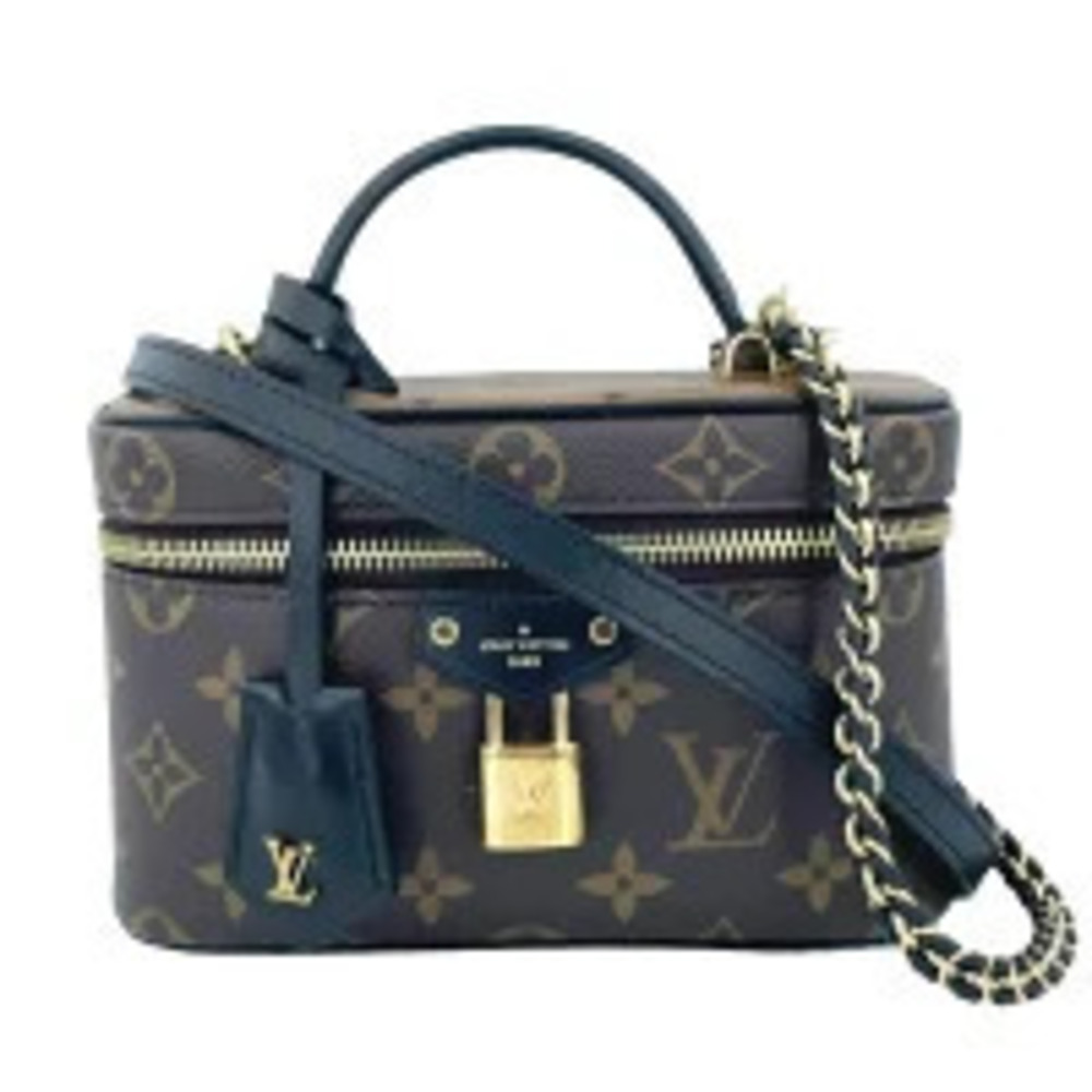 Louis Vuitton Vanity Chain Pouch Clutch Monogram Canvas Reverse Leather Bag Case